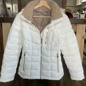 White Womens Calvin Klein Coat